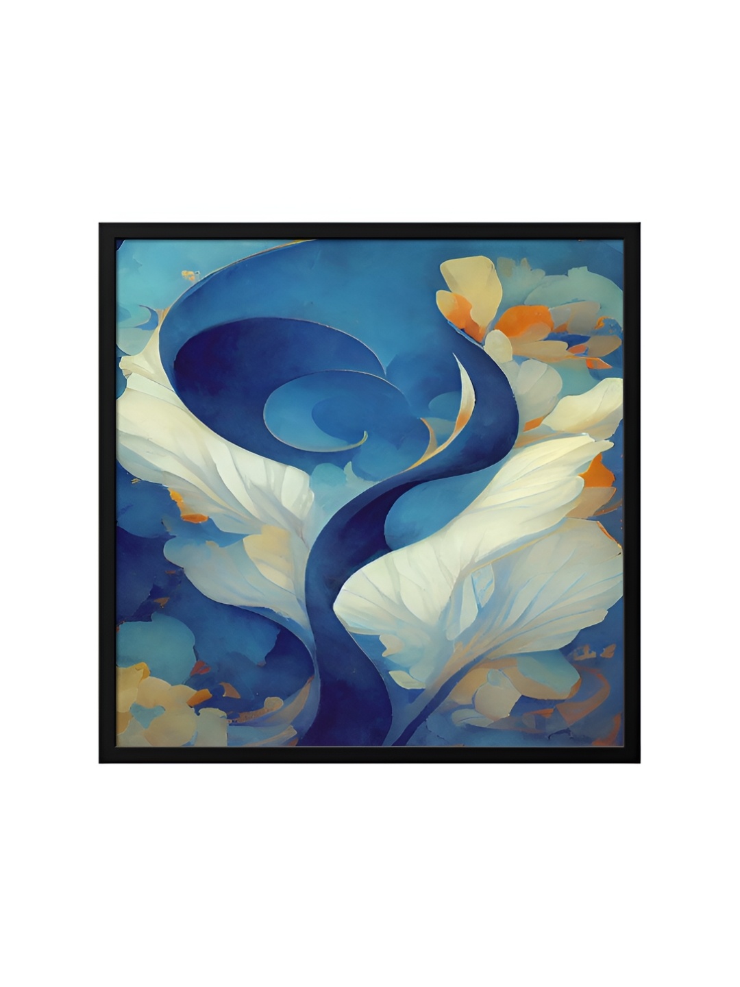 

999Store Blue & White Canvas Floral and Botanical Painting Wall Art