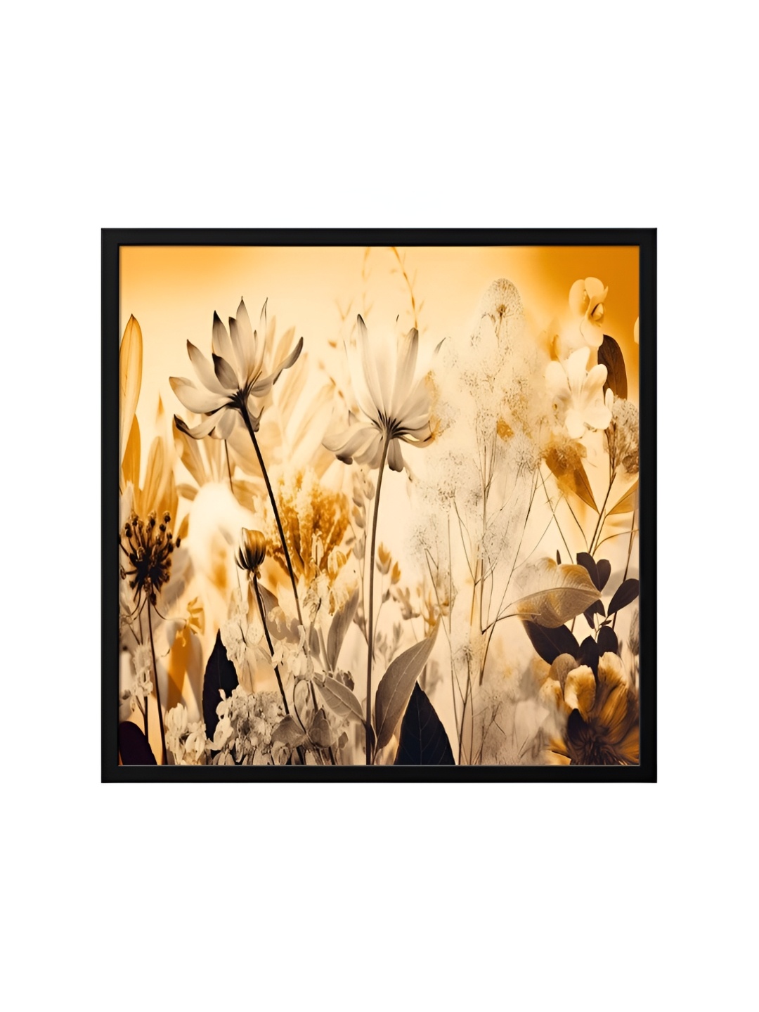 

999Store Brown & Grey Canvas Floral and Botanical Painting Wall Art