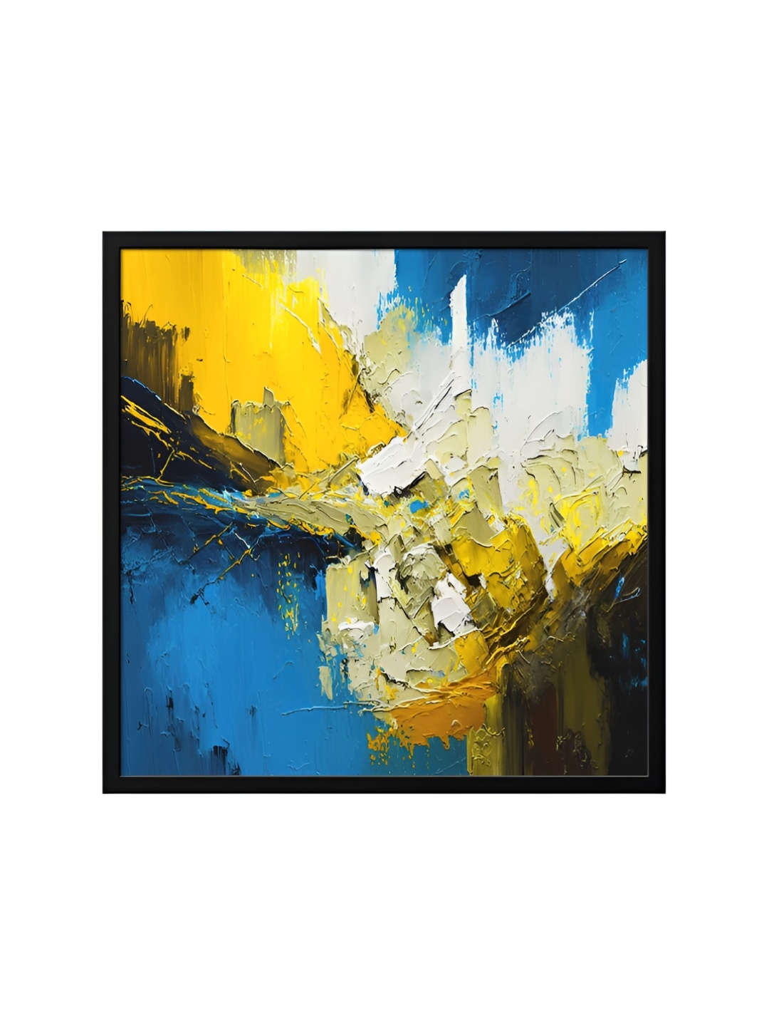 

999Store Yellow & Blue Canvas Abstract Painting Wall Art