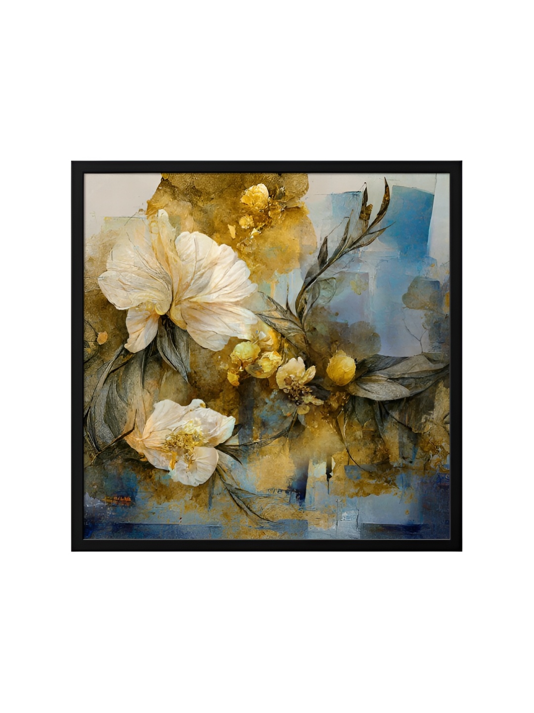

999Store Blue & Brown Canvas Floral And Botanical Wall Art