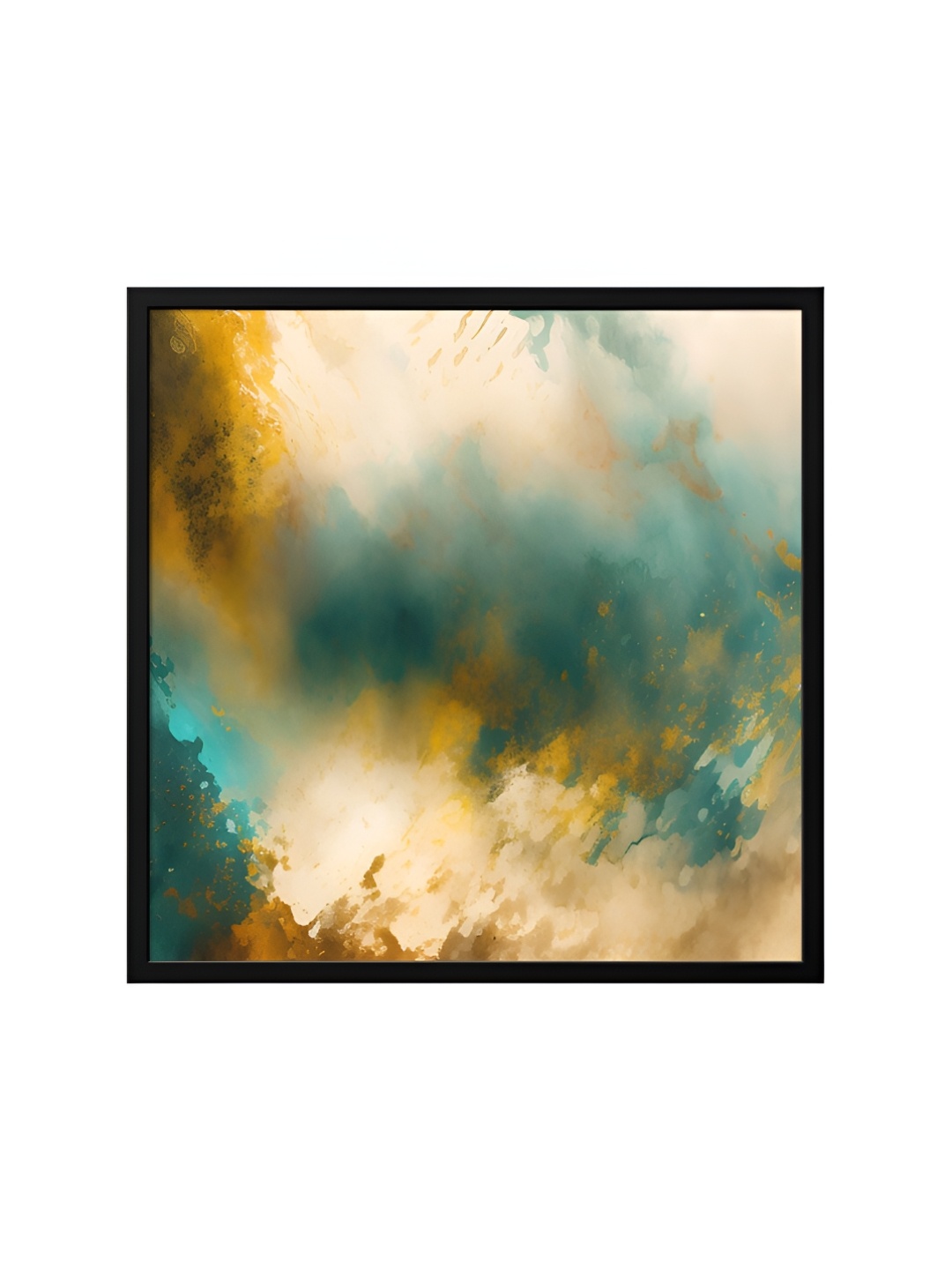 

999Store Beige & Green Canvas Abstract Wall Art