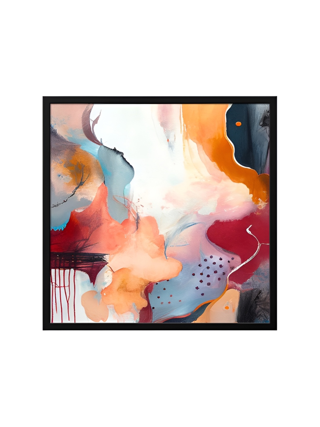 

999Store Orange & Blue Canvas Abstract Wall Art