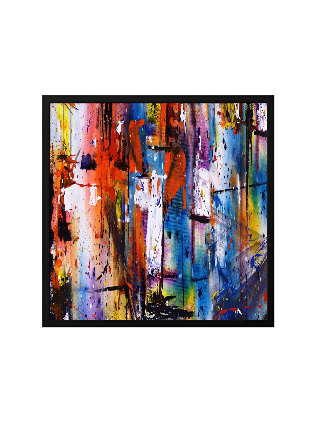 

999Store Blue & Red Canvas Abstract Wall Art