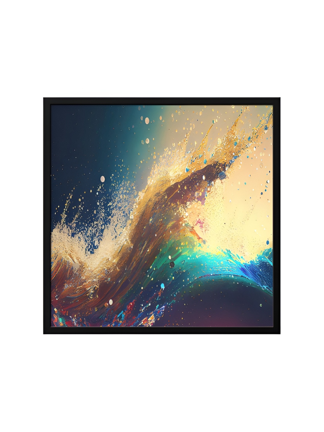 

999Store Blue & Brown Canvas Abstract Painting Wall Art