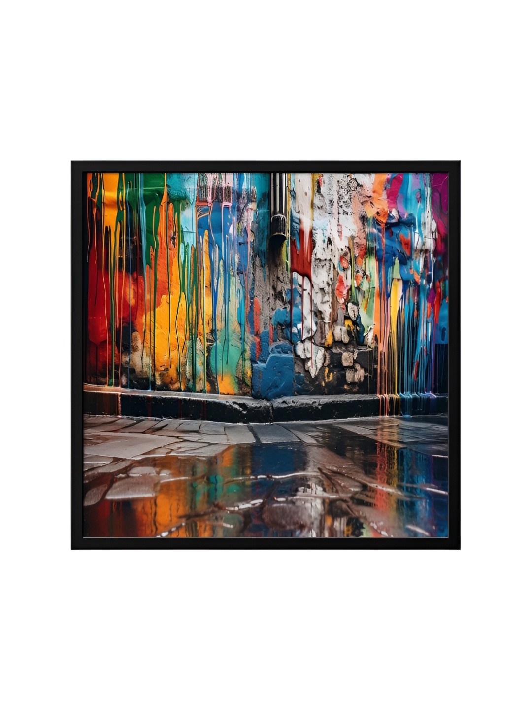 

999Store Blue & Yellow Canvas Abstract Wall Art