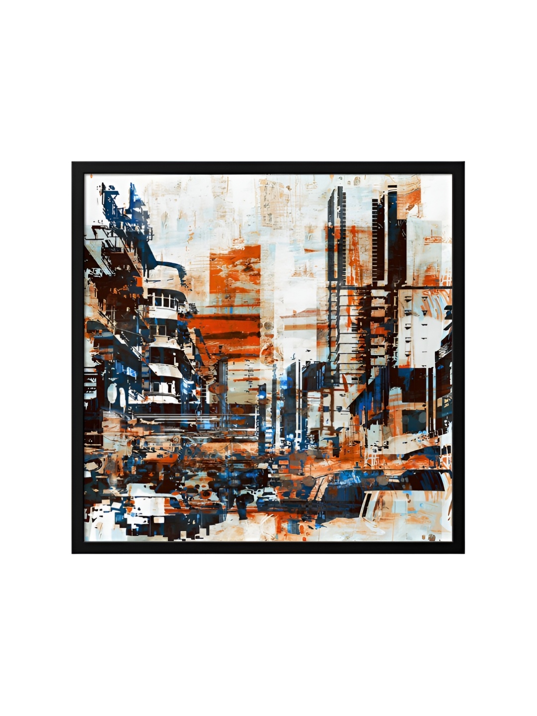 

999Store White & Blue Canvas Abstract Wall Art