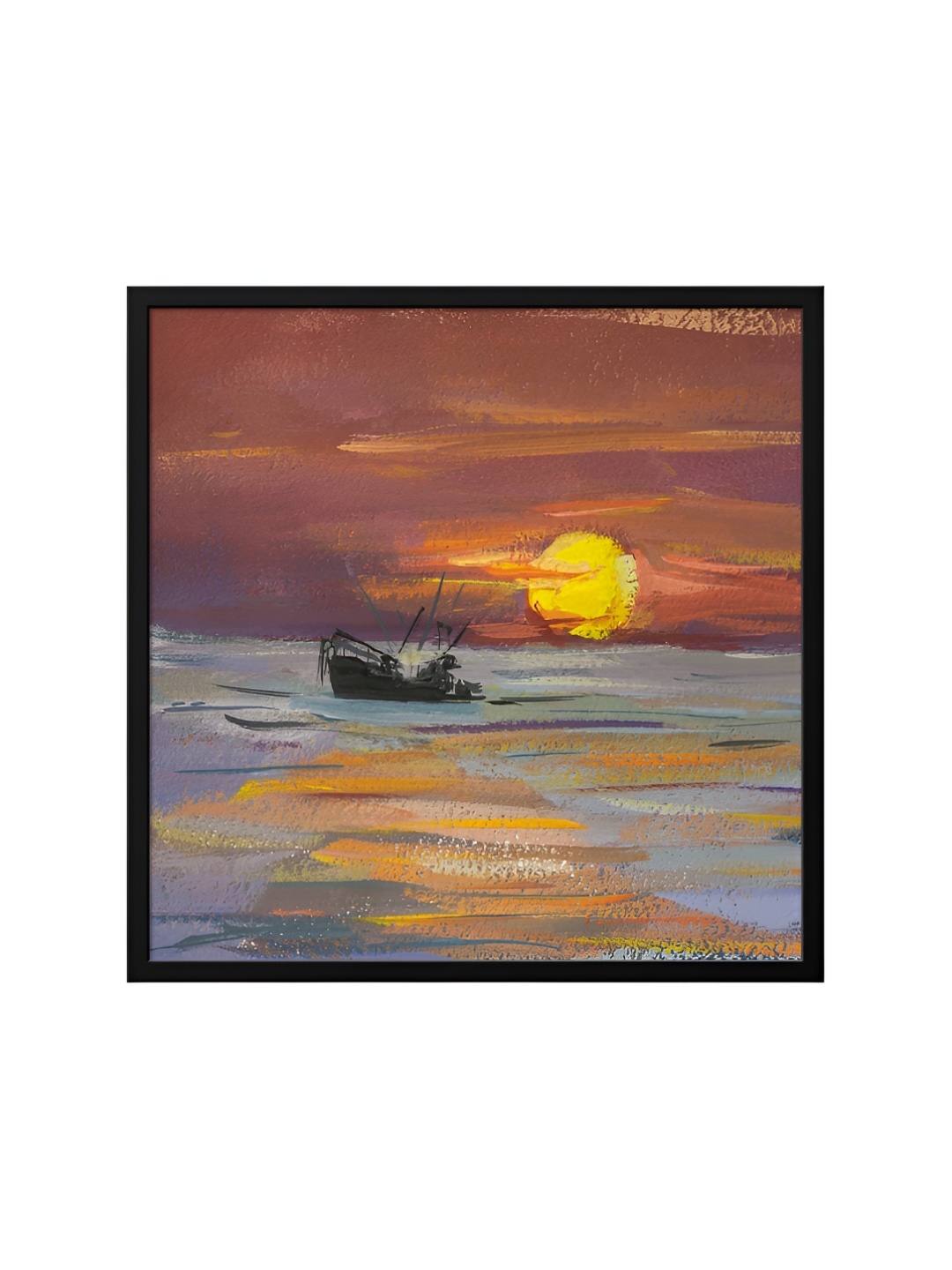 

999Store Brown & Grey Canvas Abstract Painting Wall Art