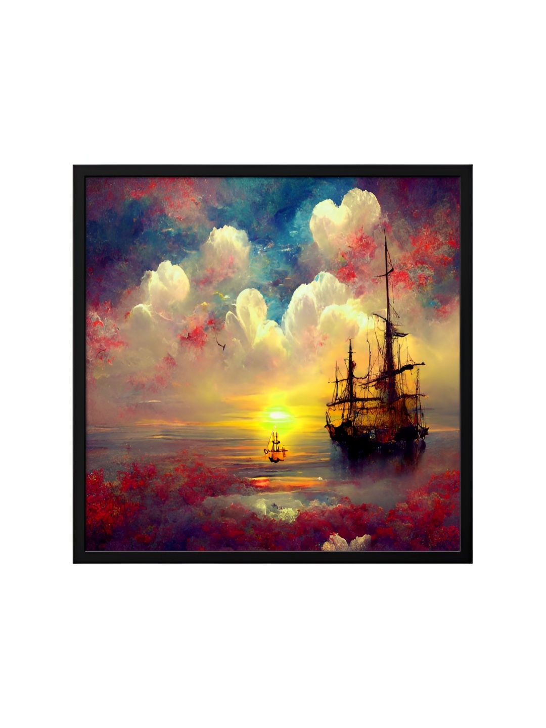 

999Store Brown & White Canvas Painting Wall Art