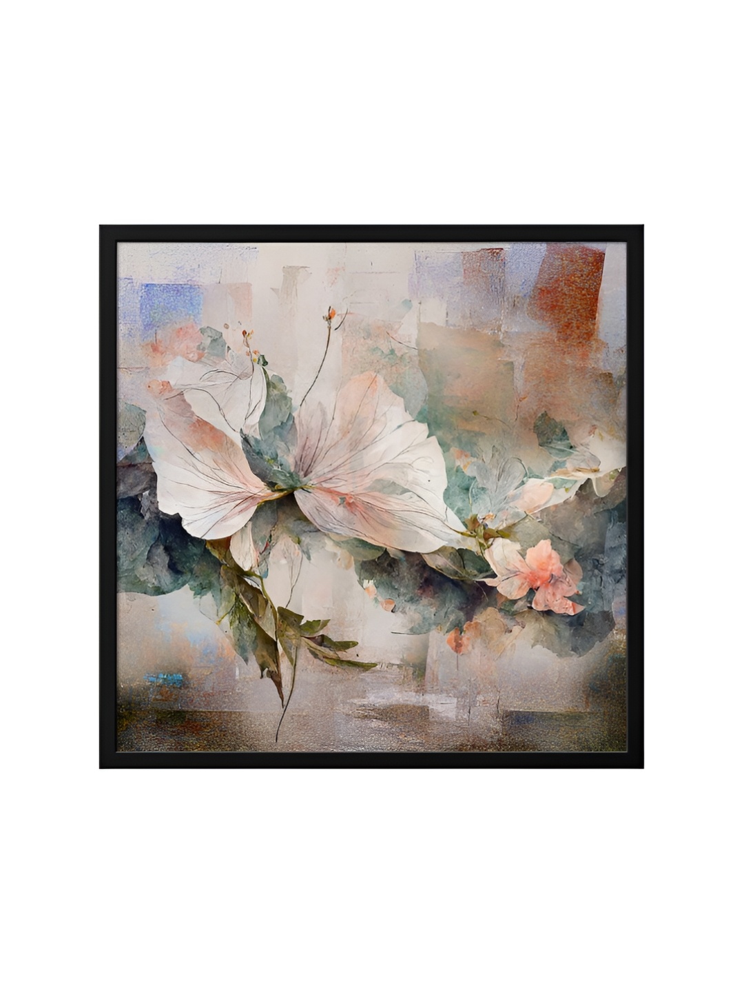 

999Store Brown & Black Canvas Floral And Botanical Painting Wall Art