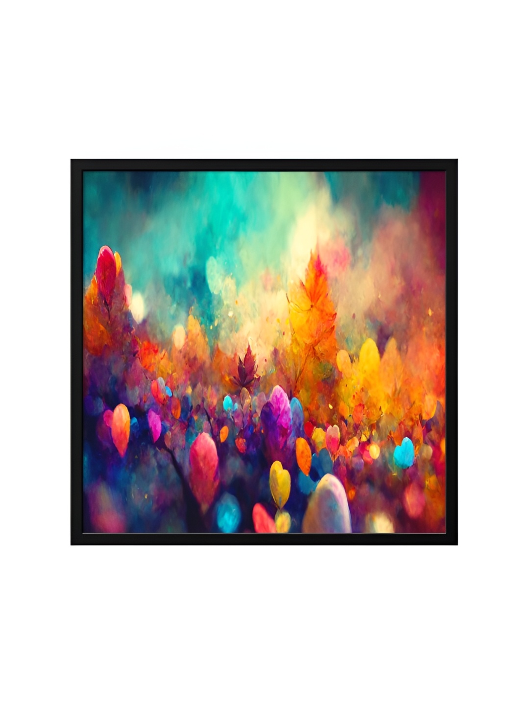 

999Store Blue & Red Canvas Abstract Wall Painting