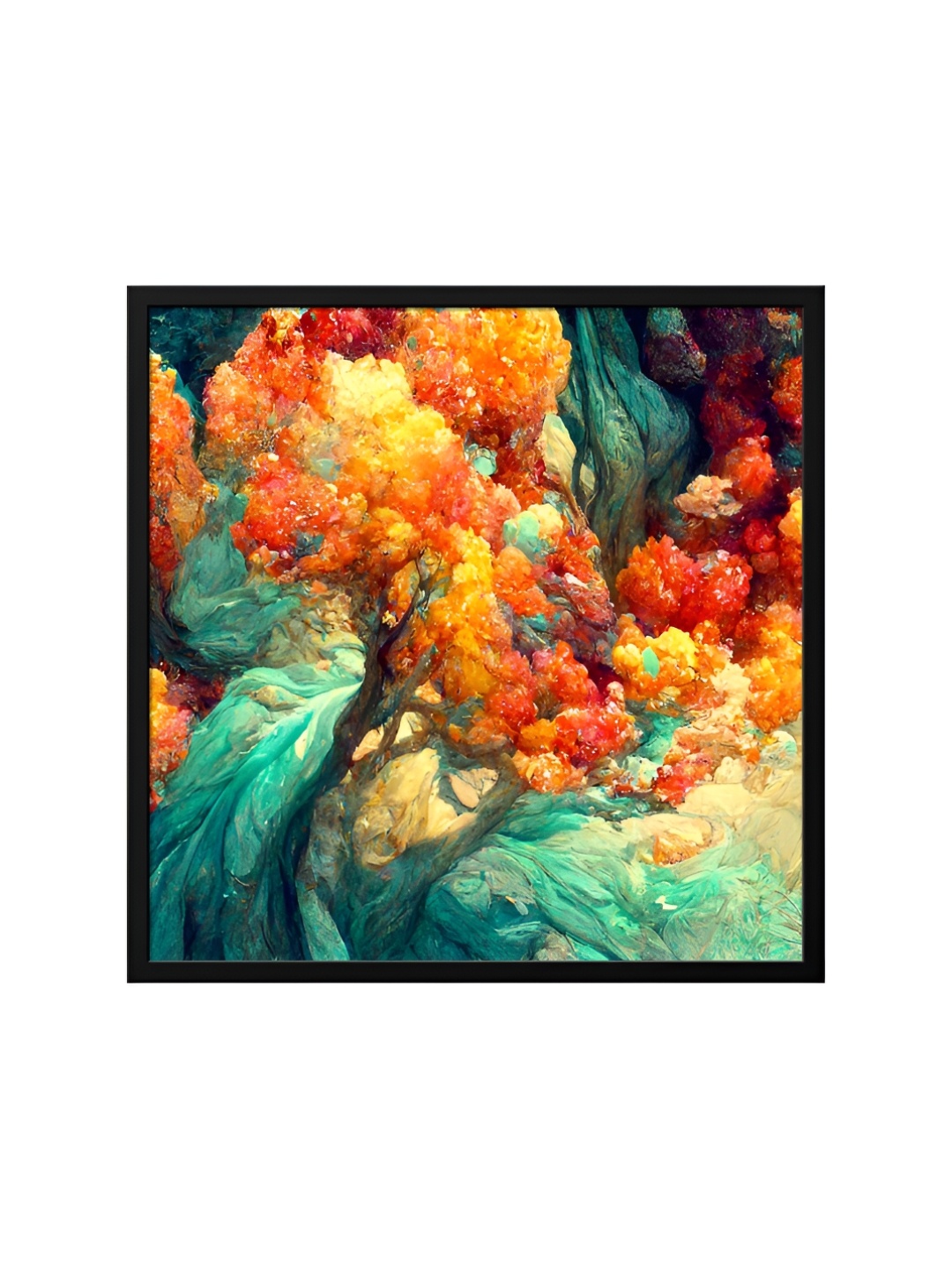

999Store Green & Red Canvas Abstract Wall Art