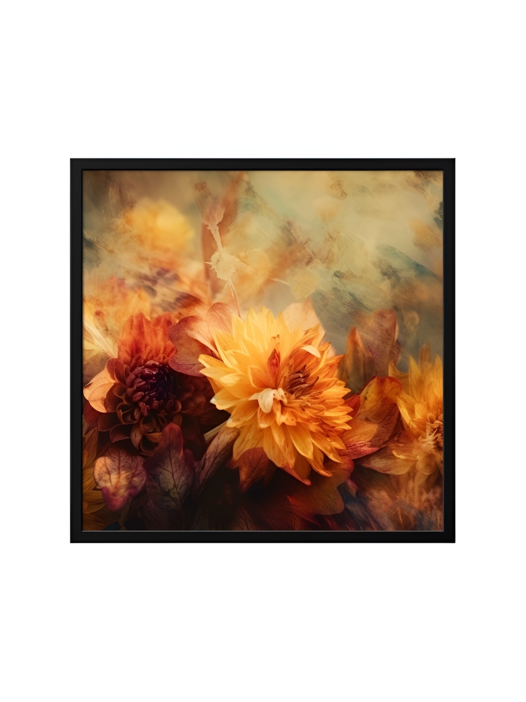 

999Store Brown & Black Canvas Floral and Botanical Painting Wall Art