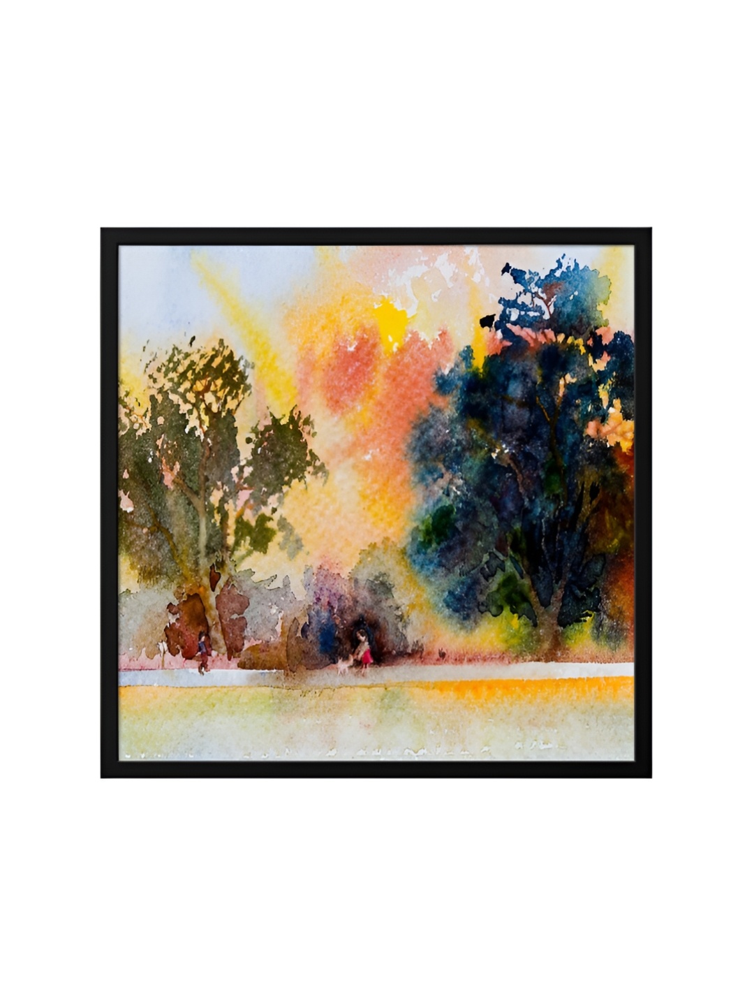 

999Store White & Blue Canvas Abstract Wall Art