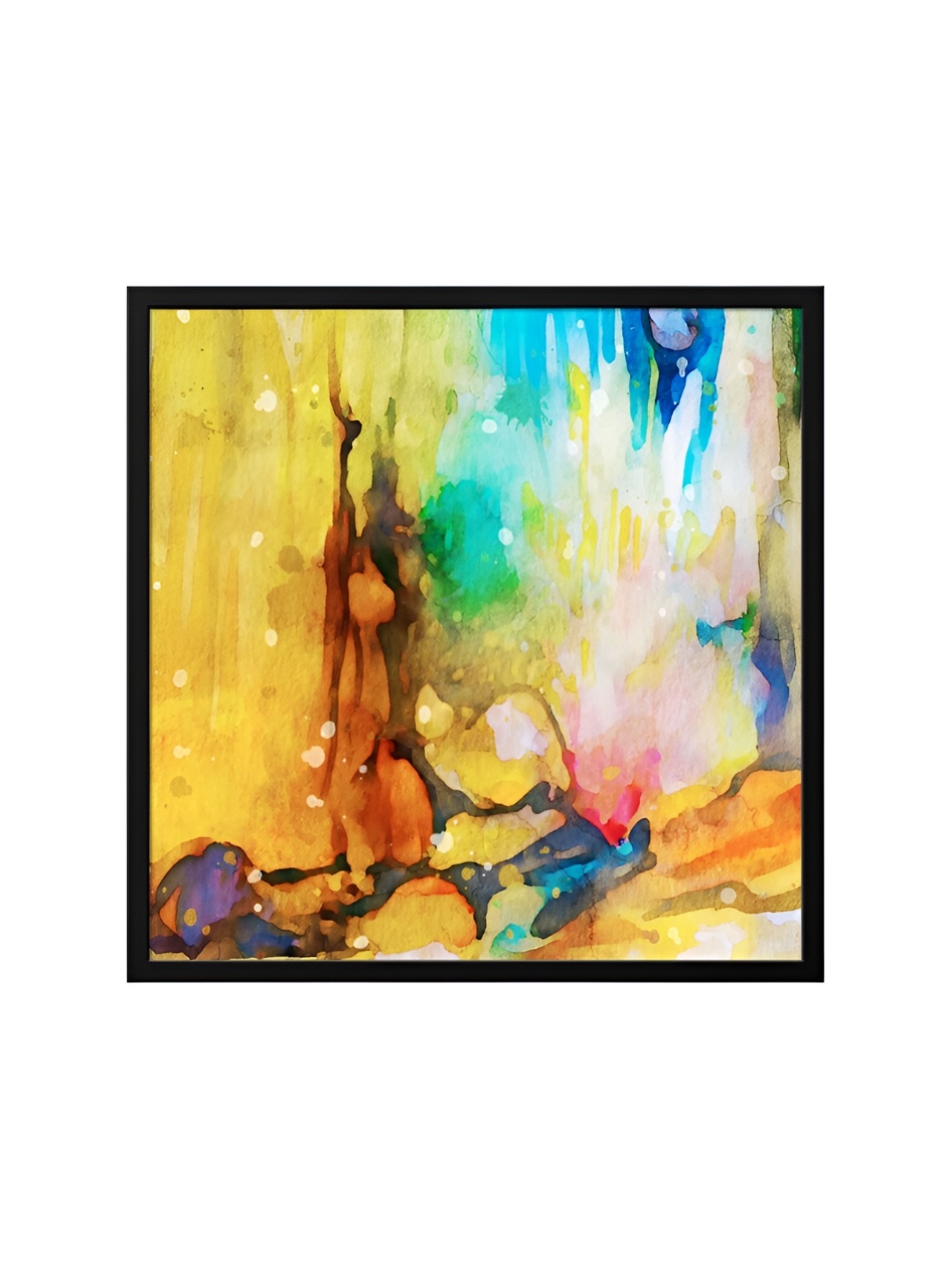 

999Store Yellow & Black Canvas Abstract Painting Wall Art