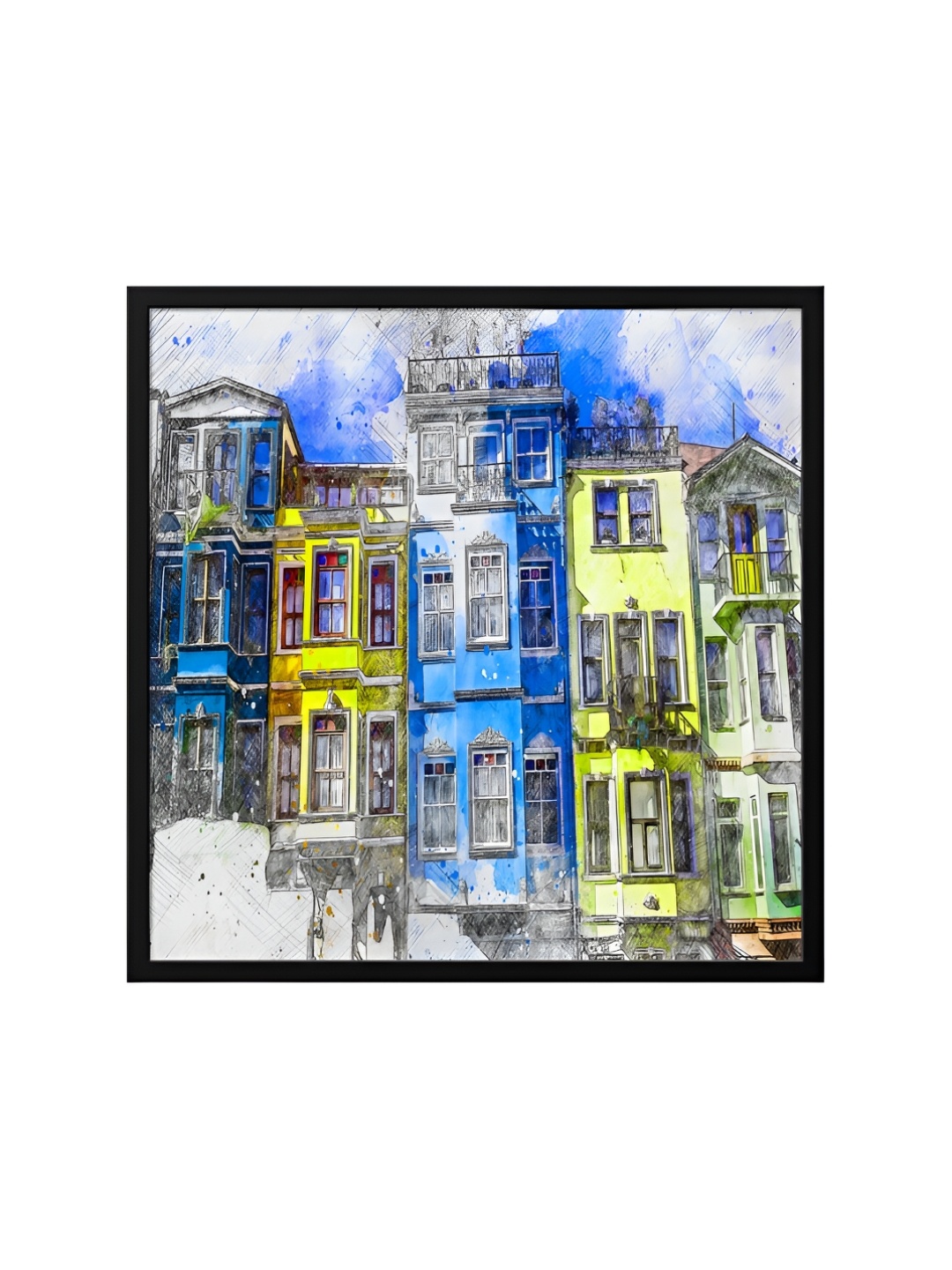 

999Store Blue & White Canvas Wall Painting