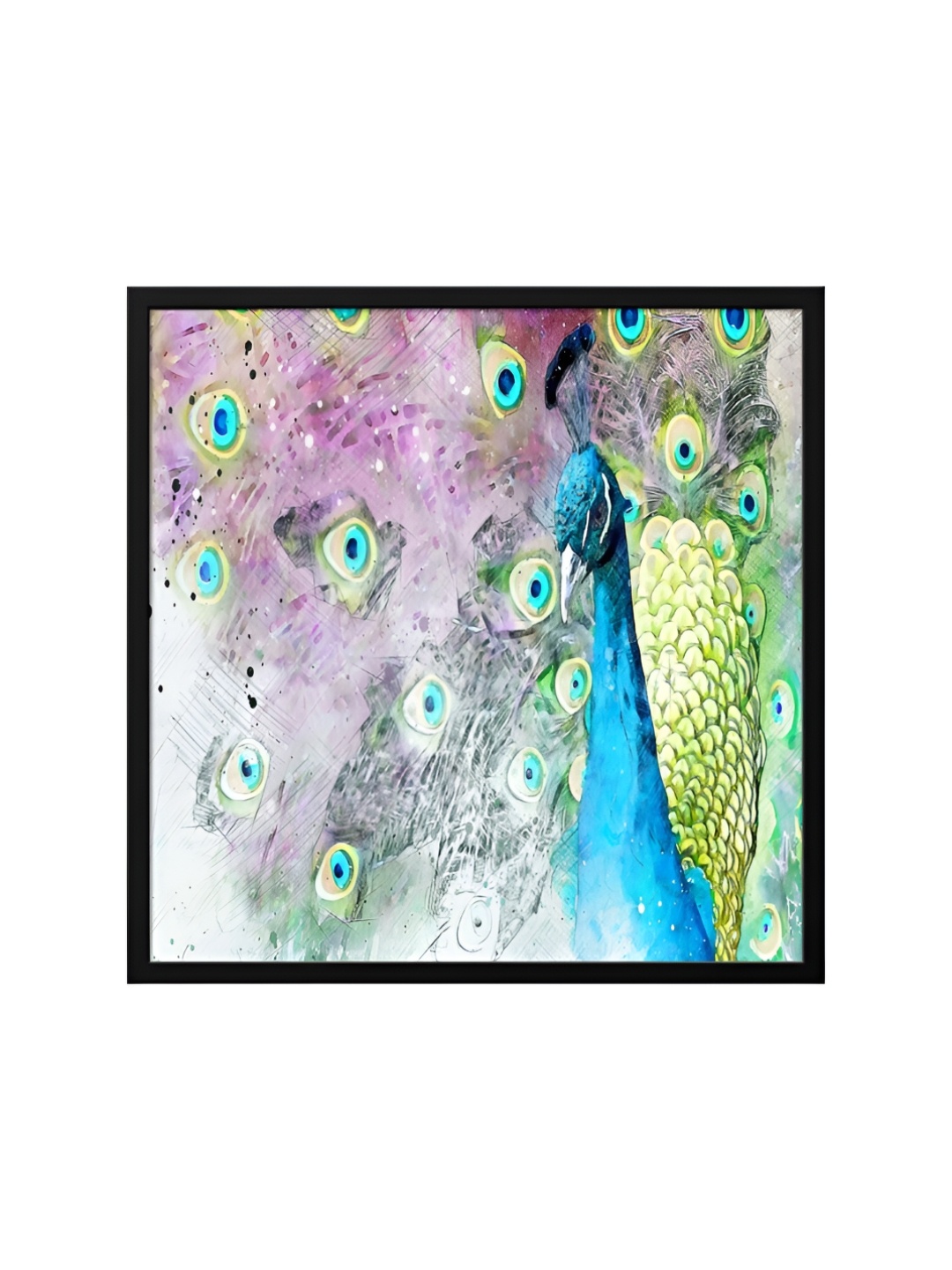 

999Store Black & Blue Canvas Birds And Animals Wall Art