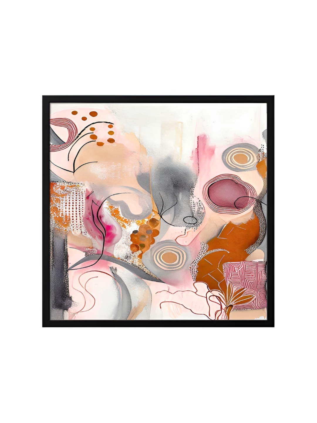 

999Store Pink & White Canvas Abstract Painting Wall Art
