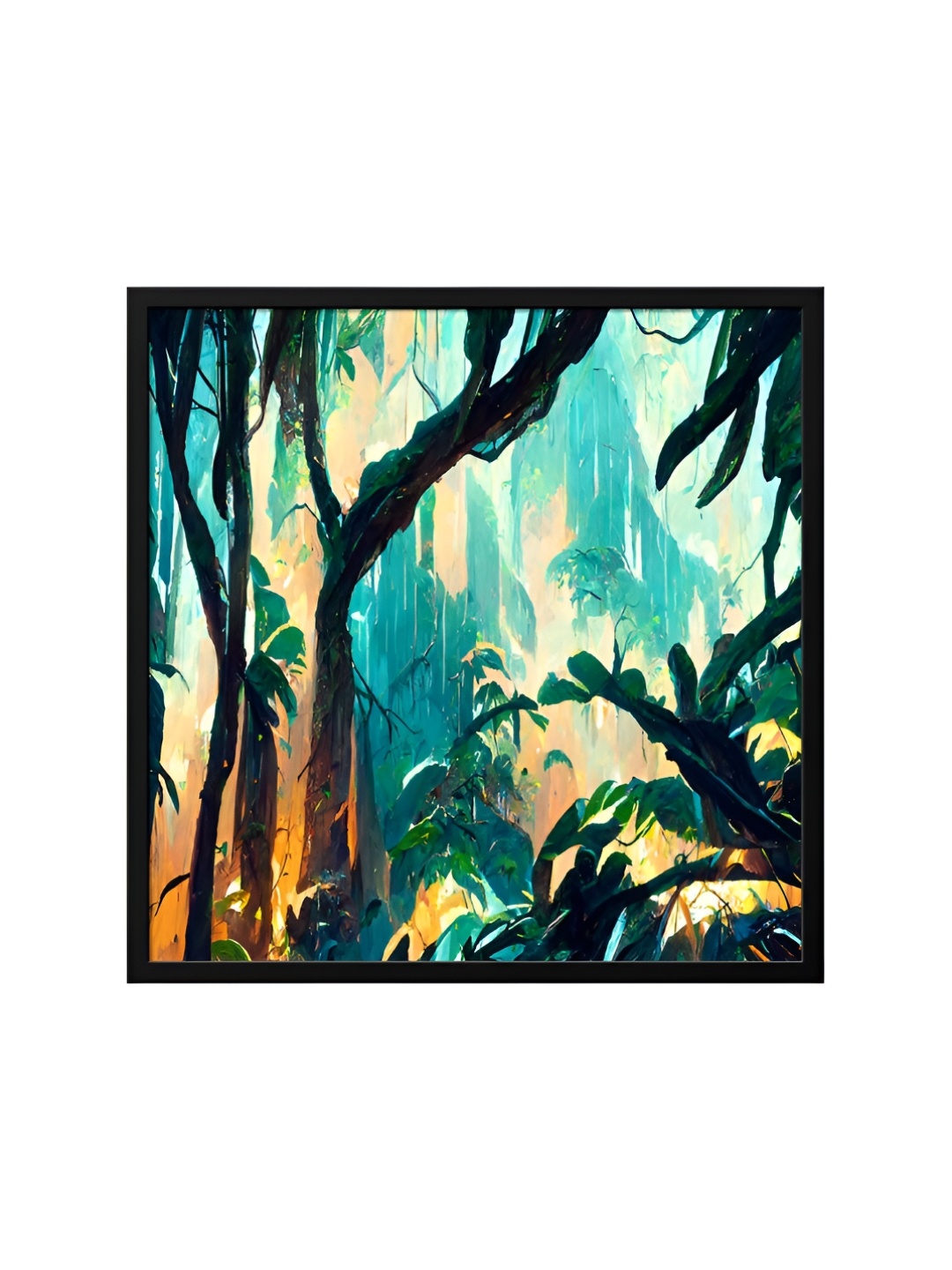 

999Store Green & Black Canvas Painting Wall Art