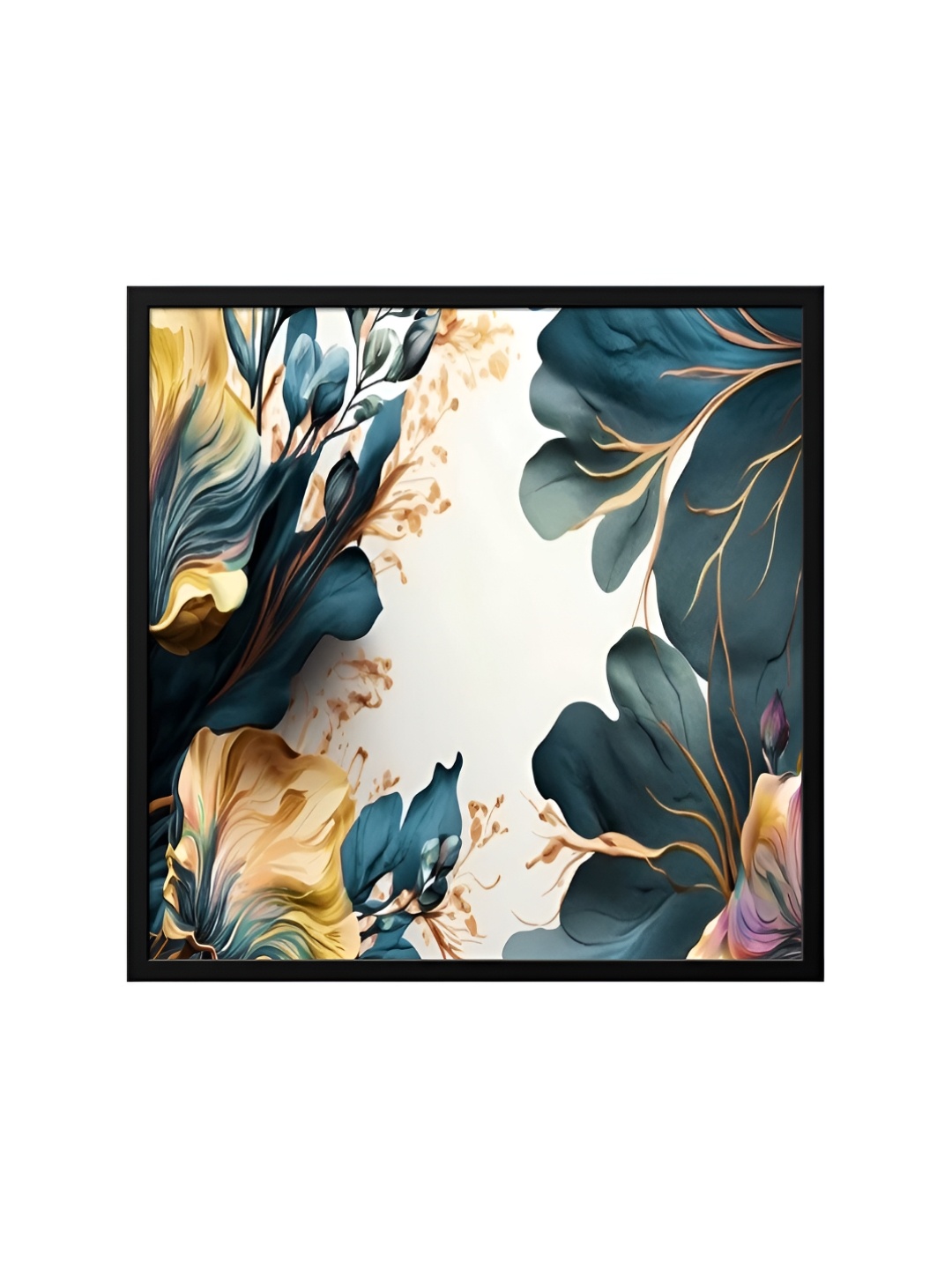 

999Store Black & Grey Canvas Floral And Botanical Painting Wall Art