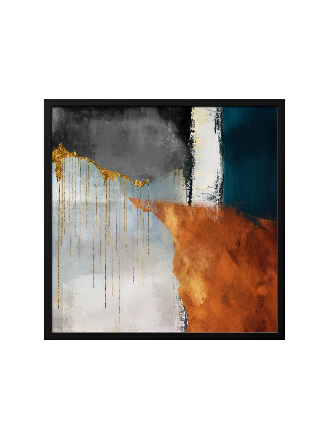 

999Store White & Blue Canvas Abstract Painting Wall Art