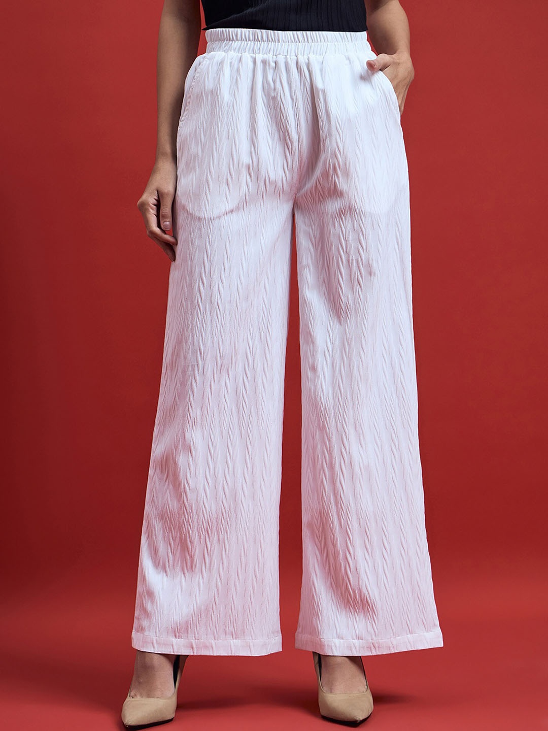 

all about you Women Relaxed High-Rise Trousers, White