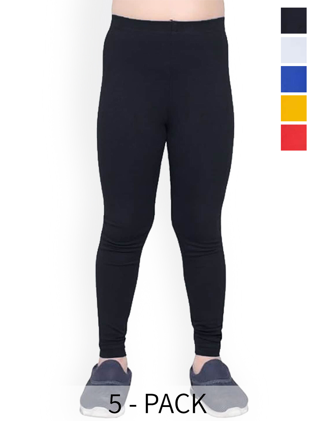 

FRENCH KLEIDER Girls Pack Of 5 Ankle Length Slip-On Leggings, Black