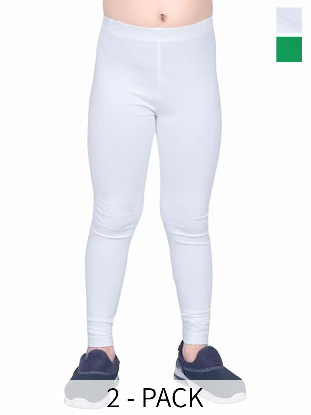 

FRENCH KLEIDER Girls Pack Of 2 Ankle Length Slip-On Leggings, White