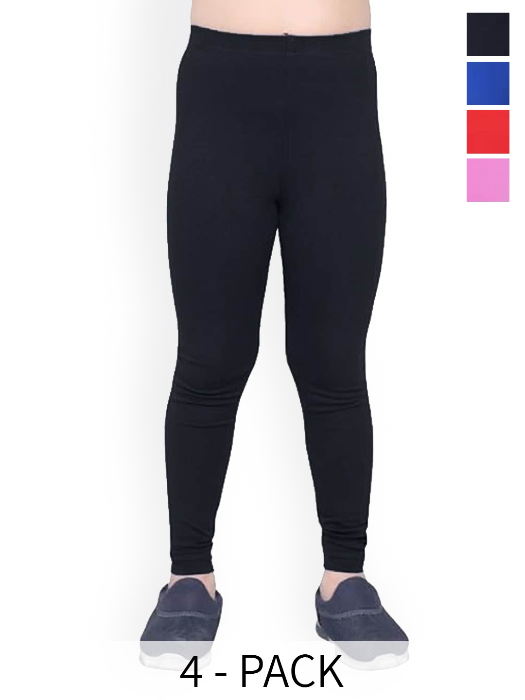 

FRENCH KLEIDER Girls Pack Of 4 Ankle Length Slip-On Leggings, Pink