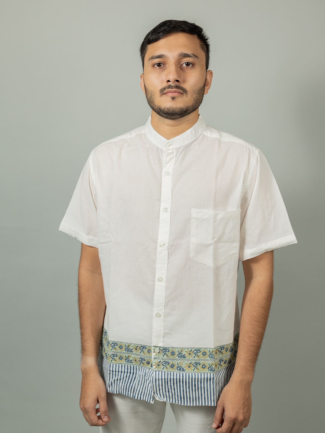 

INDIKA Men Opaque Casual Shirt, White