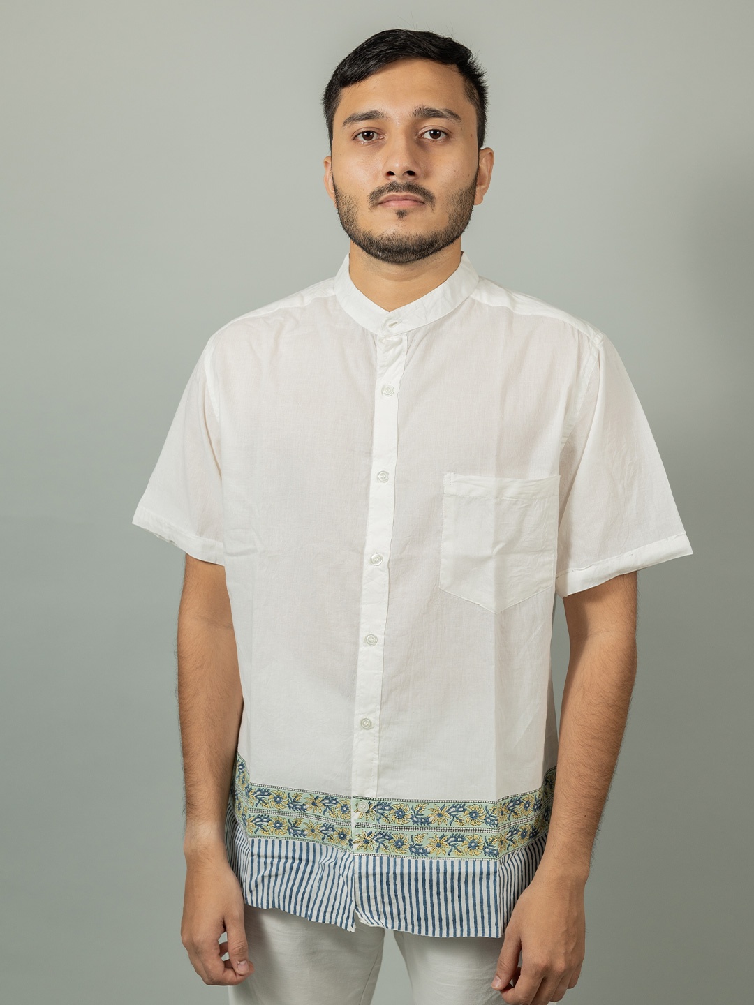 

INDIKA Men Opaque Casual Shirt, White