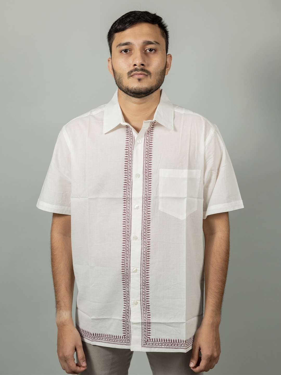 

INDIKA Men Horizontal Stripes Opaque Striped Casual Shirt, White