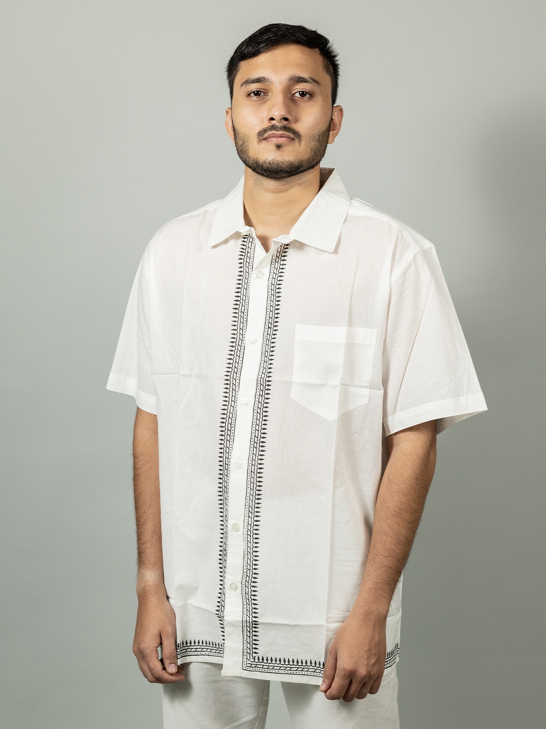 

INDIKA Men Opaque Casual Shirt, White