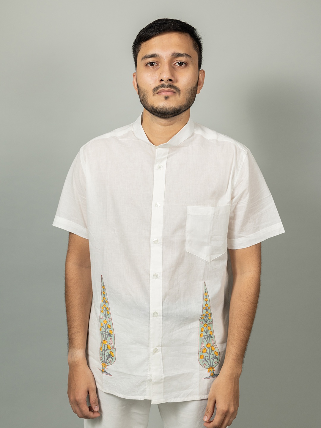 

INDIKA Men Opaque Casual Shirt, White