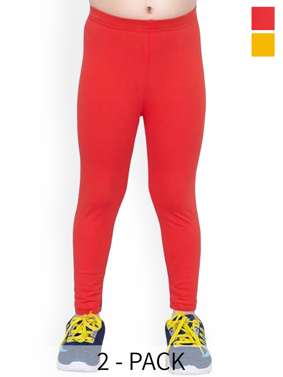 

BAESD Girls Pack Of 2 Churidar-Length Leggings, Red