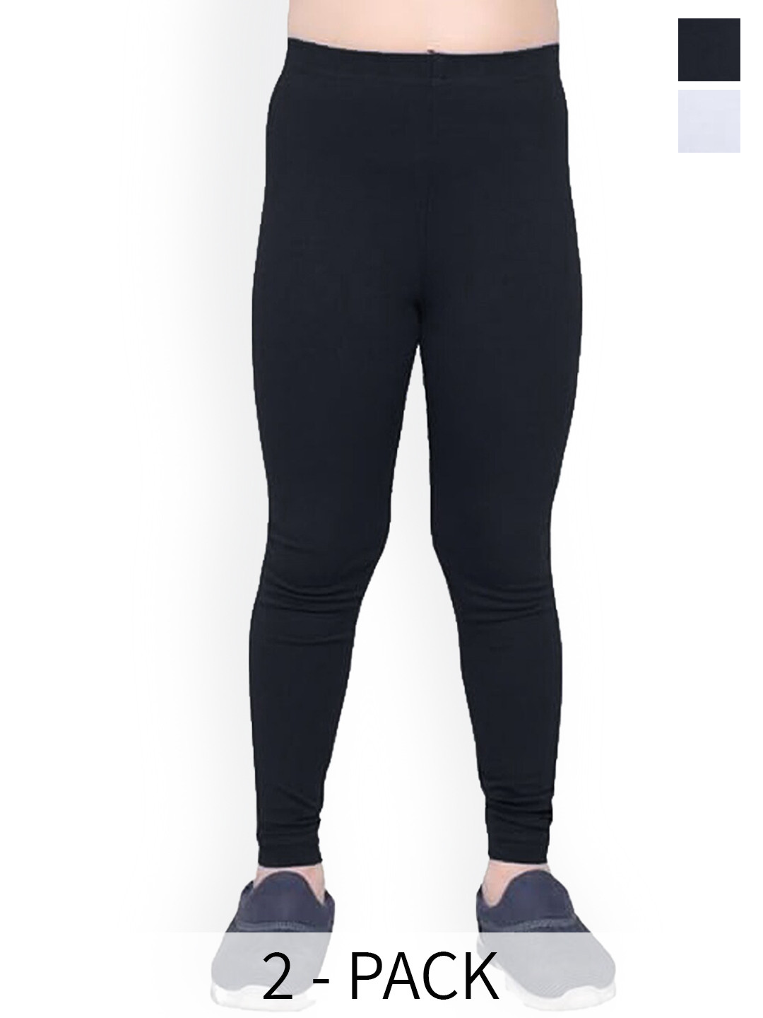 

BAESD Girls Pack Of 2 Churidar-Length Leggings, Black