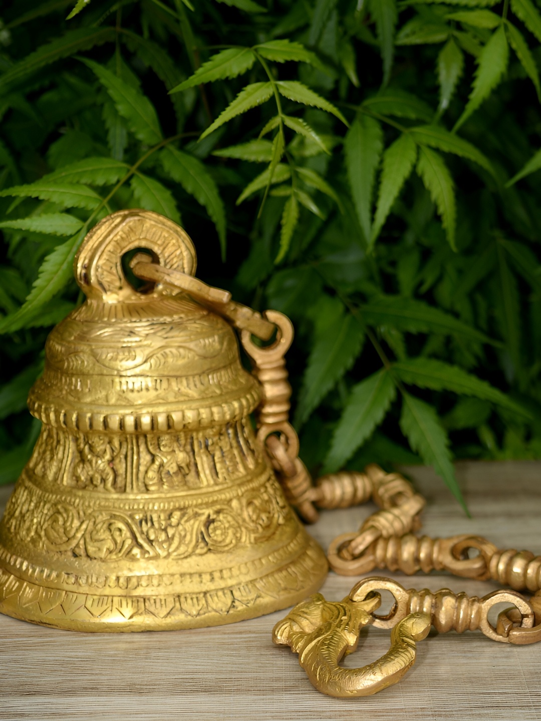 

Aakrati Gold Toned Brass Indoor Hanging Pooja Bell