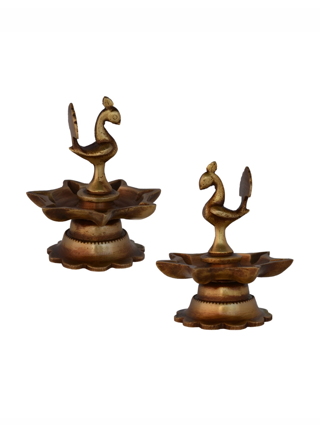 

Aakrati Gold Toned 2 Pieces Brass Peacock Pooja Diyas