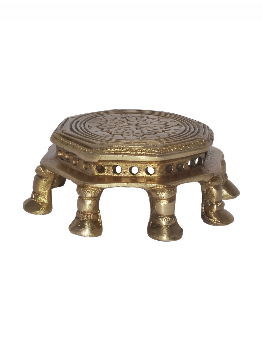 

Aakrati Gold Toned Engraved Brass Chowkie, Yellow