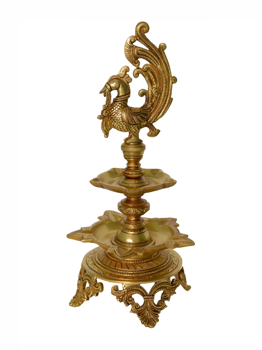 

Aakrati Gold Toned Peacock Pooja Diya
