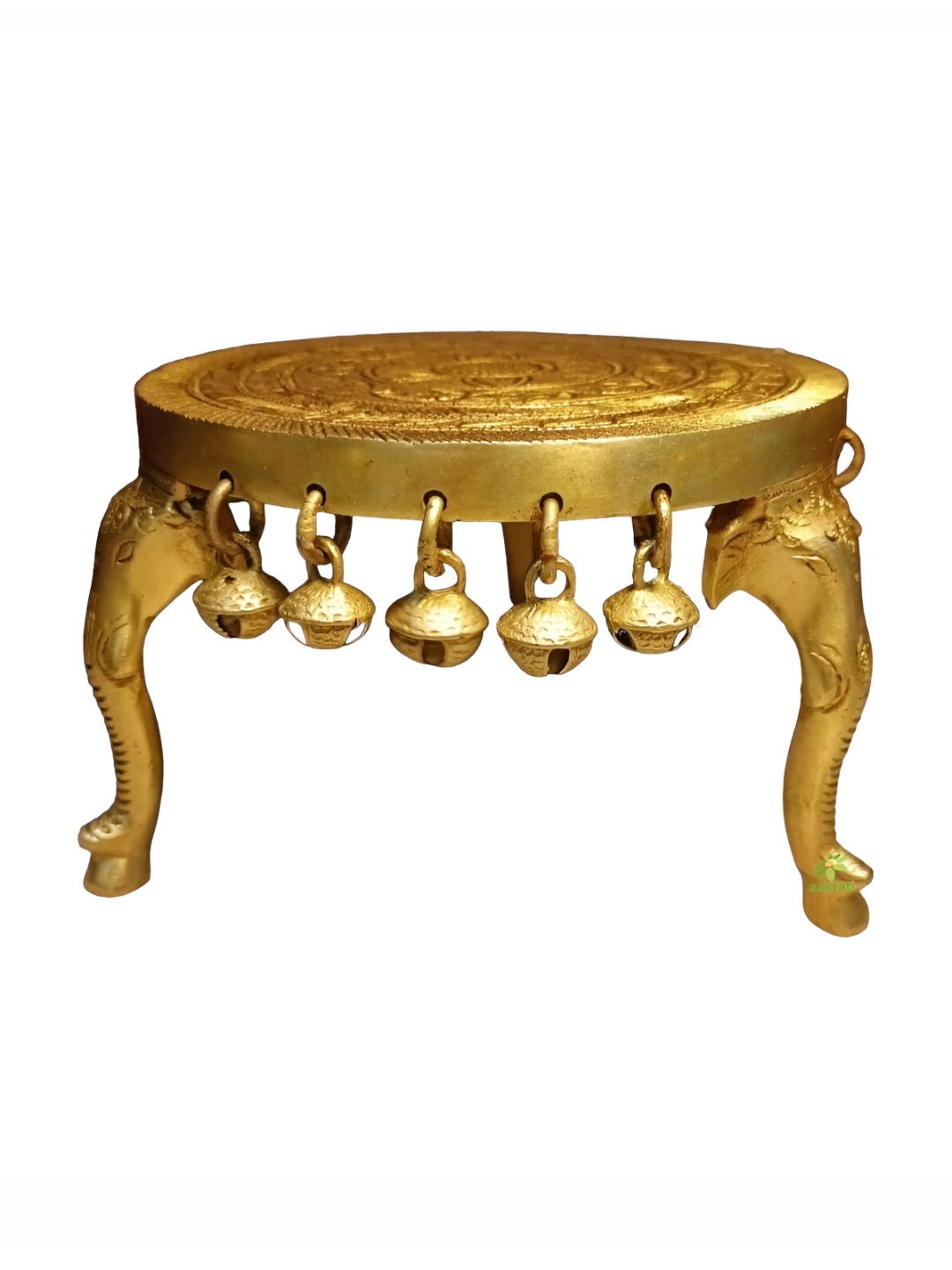

Aakrati Gold Toned Textured Brass Chowkie