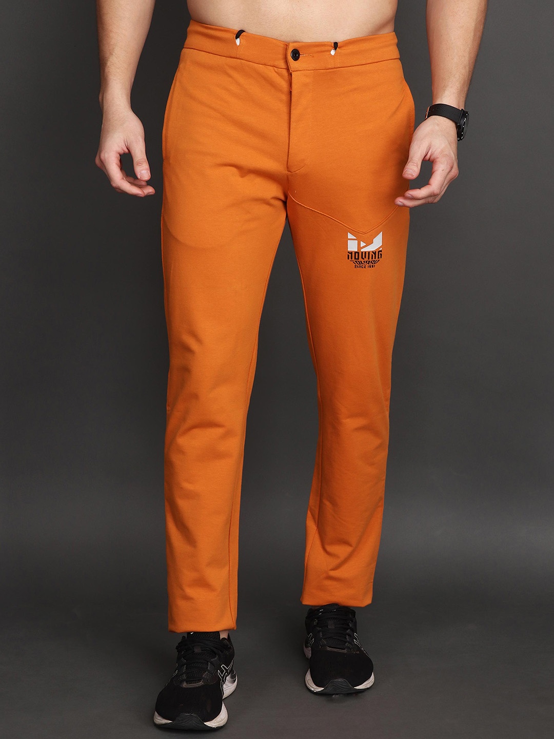 

Albion By CnM Men Mid-Rise Cotton Track Pant, Orange