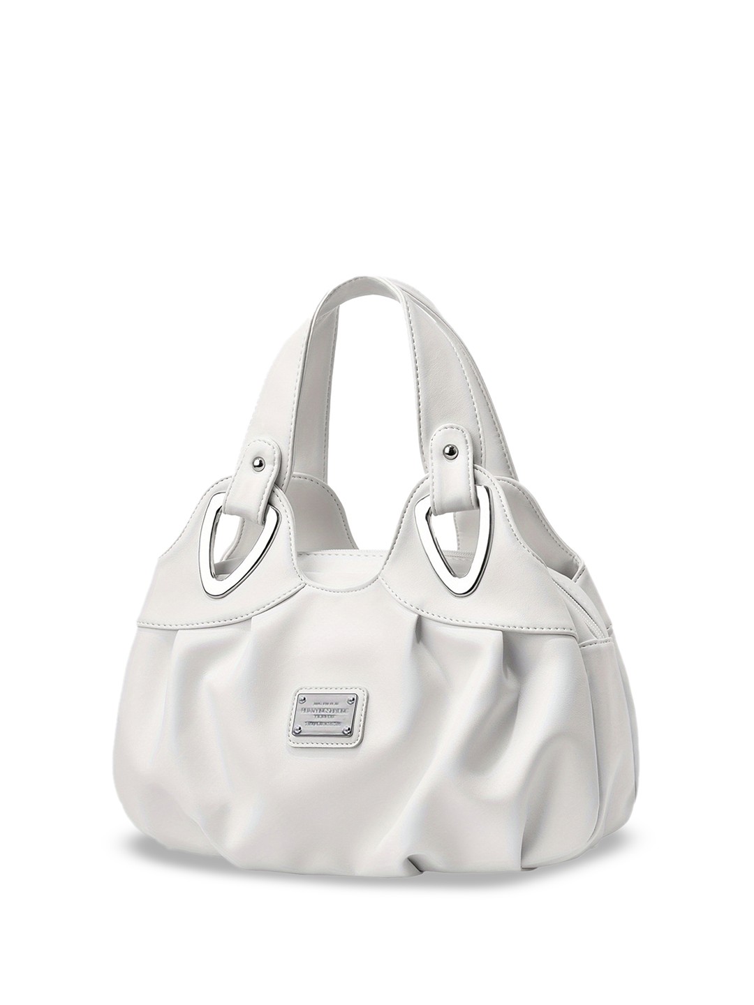 

SYGA Leather Structured Handheld Bag, White