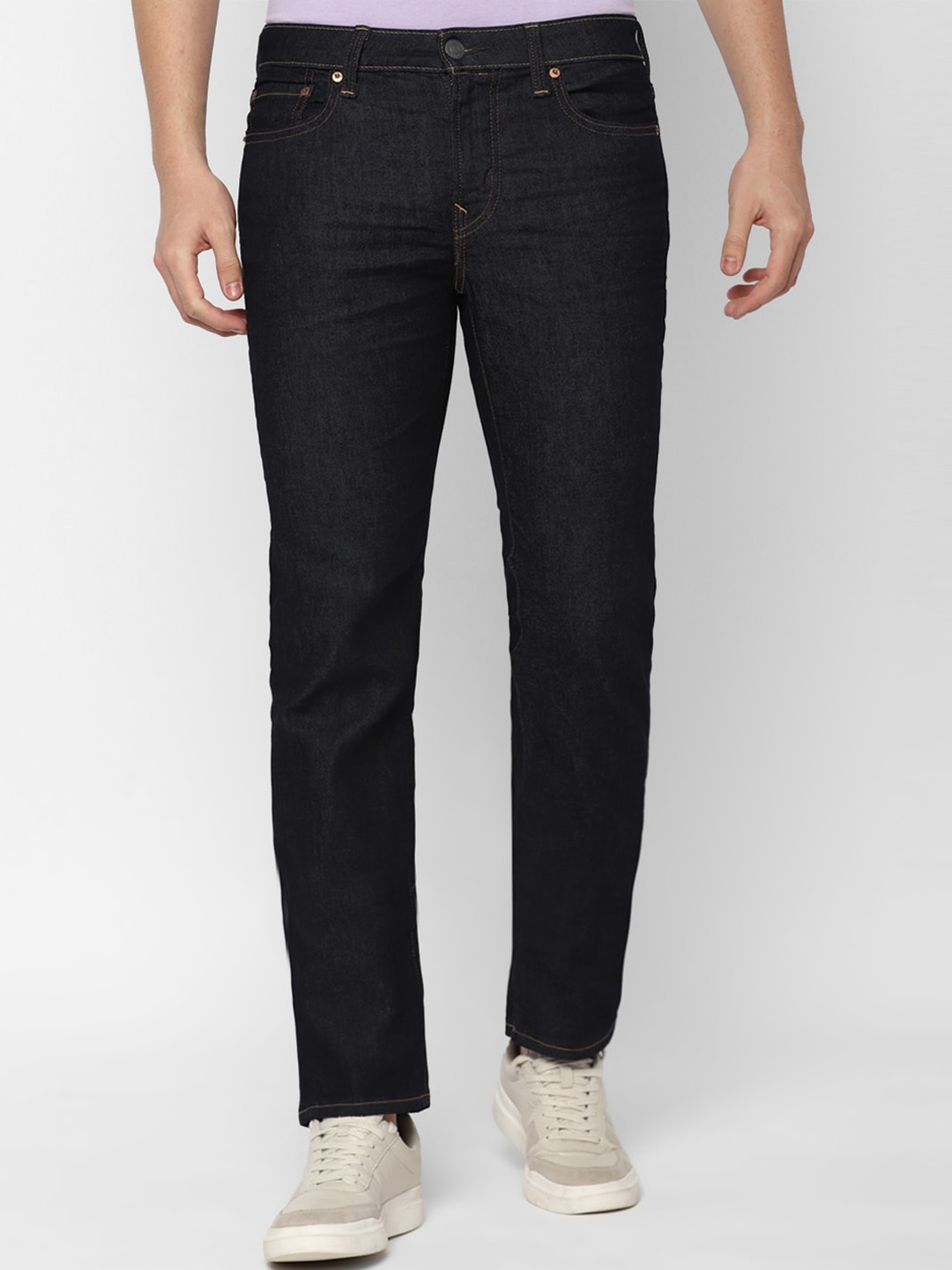 

AMERICAN EAGLE OUTFITTERS Men Straight Fit Mid-Rise Jeans, Navy blue