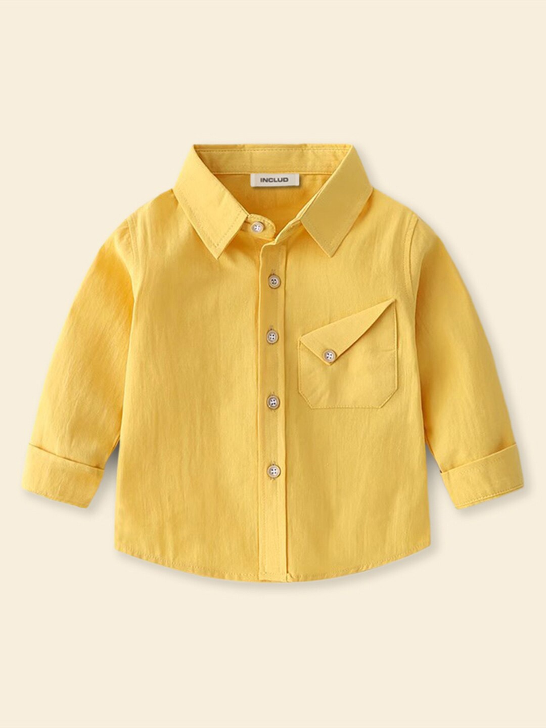 

INCLUD Boys Classic Opaque Casual Shirt, Yellow