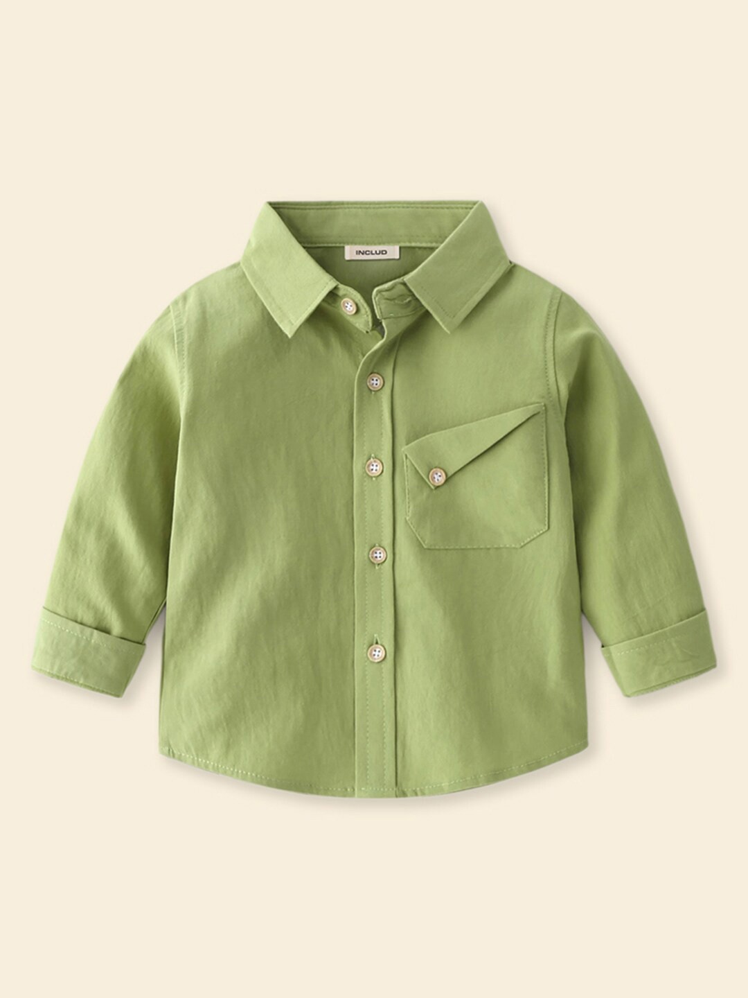 

INCLUD Boys Classic Opaque Casual Shirt, Green