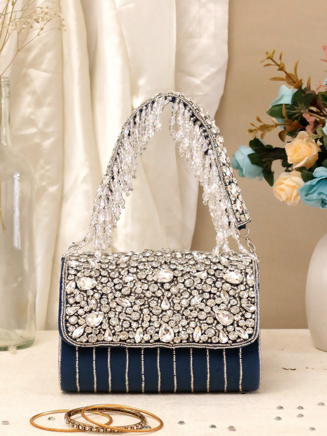 

Swisni Embellished Purse, Blue