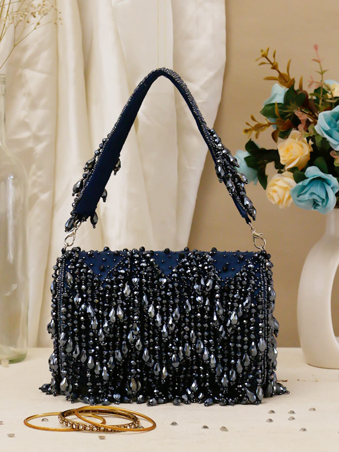 

Swisni Embellished Purse Clutch, Blue