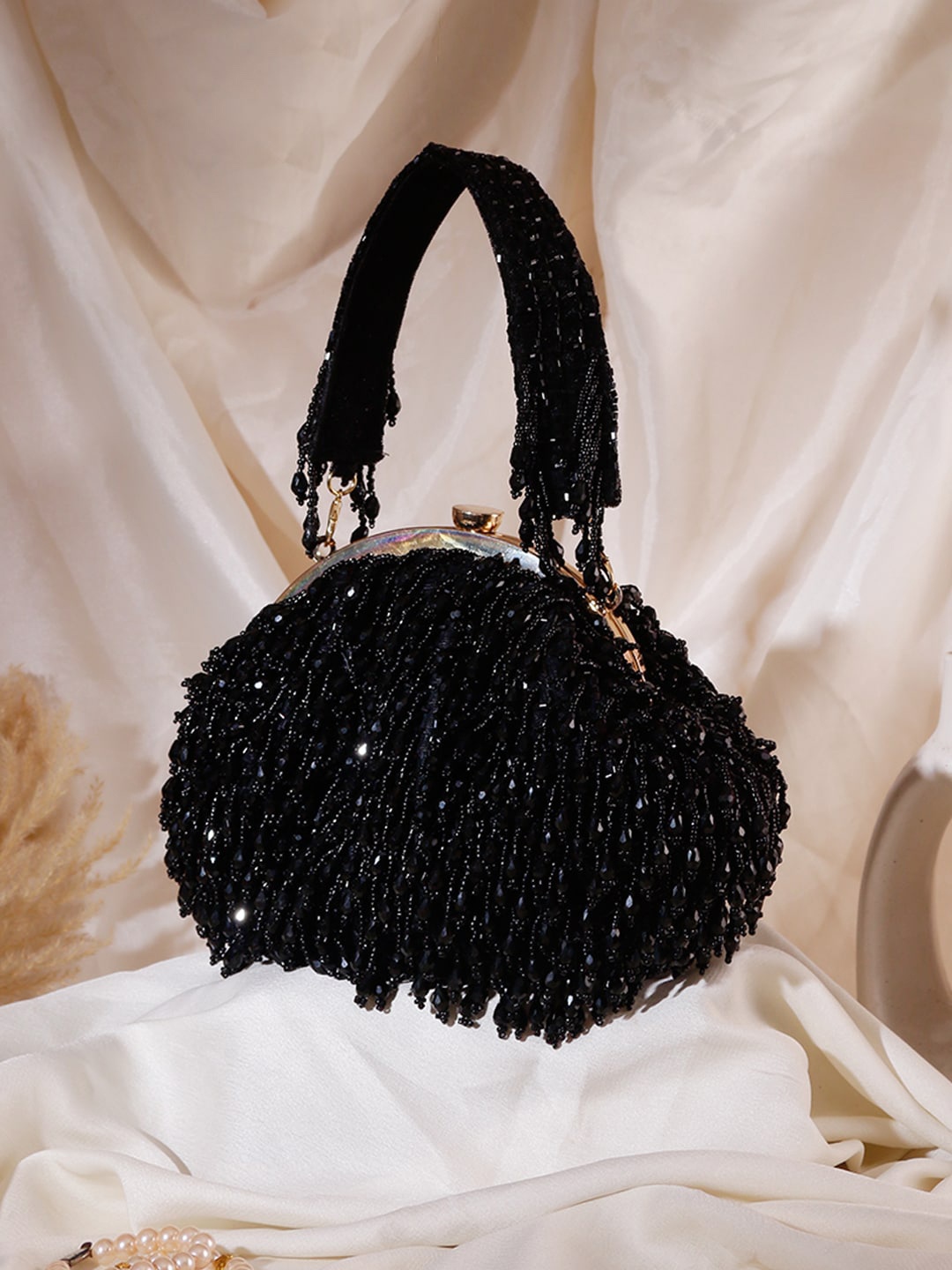 

Swisni Embellished Oversized Purse, Black