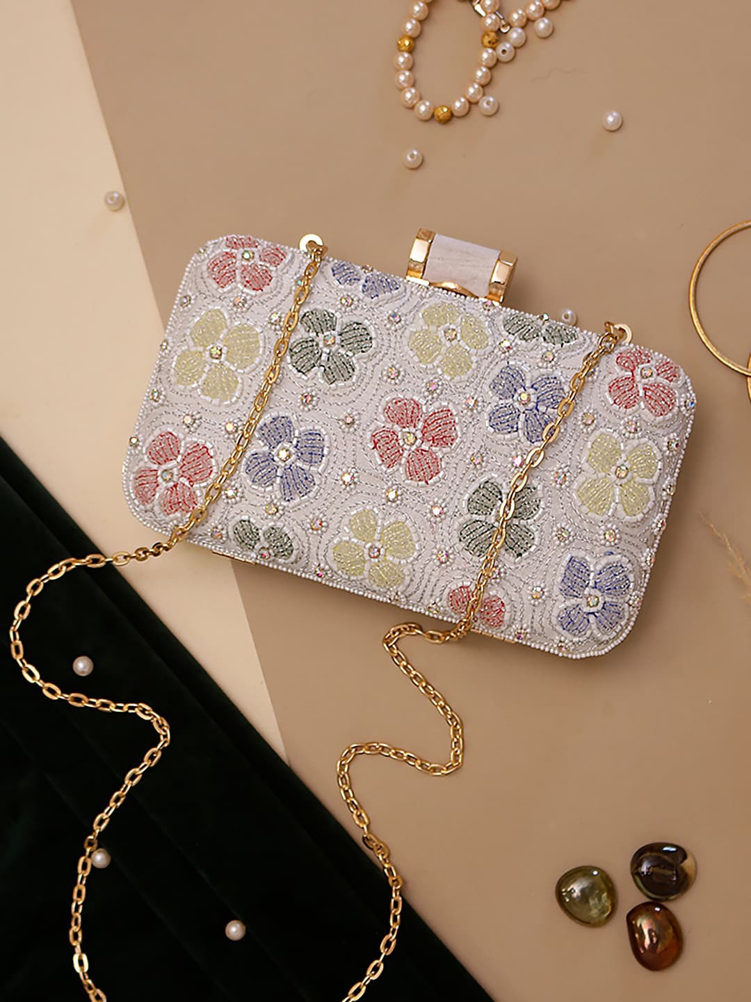 

Swisni Embellished Purse, White