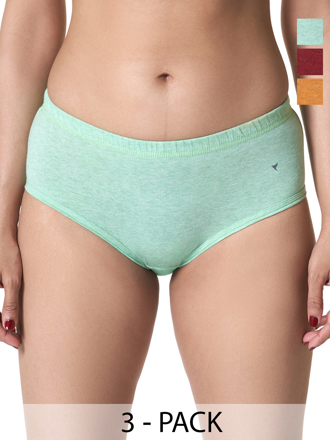 

BLOSSOM Hipster With Inner Elastic Waistband & Elastic-Free Thighline_MILANGE PANTY 3 PACK, Assorted